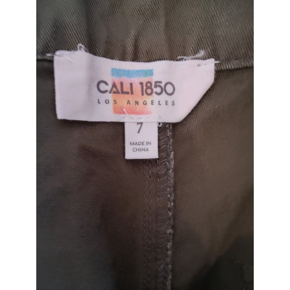 Cali 1850 Juniors Olive Green Cargo Zippered-Pocket Straight Leg‎ Pants 7 NWT - Picture 7 of 8